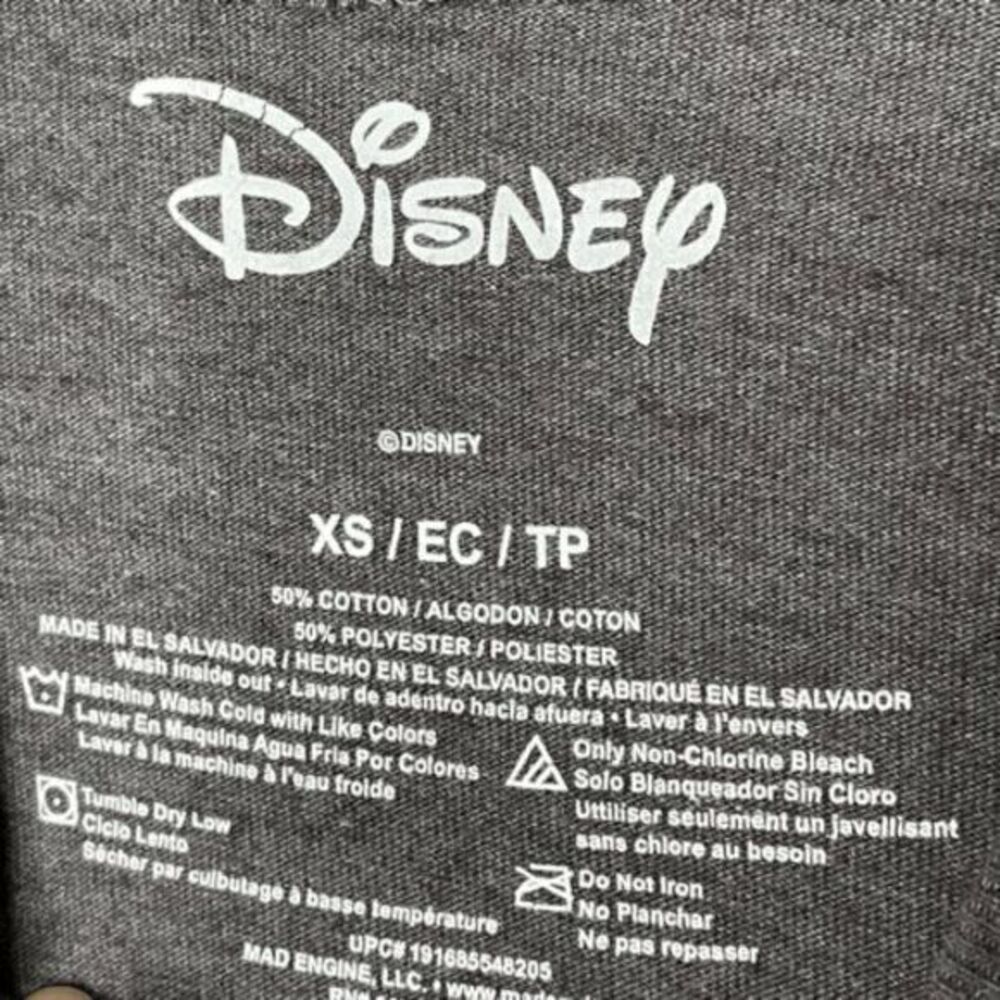 Disney Women's Gray Embroidered Minnie Mouse Cropped Tee Size XS - Picture 3 of 4